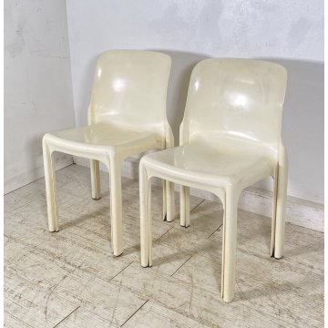 COPPIA SEDIA DESIGN Vico Magistretti Artemide MOD. Selene ANNI 60 VINTAGE CHAIR