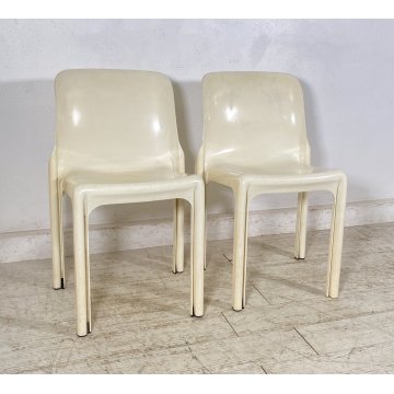 COPPIA SEDIA DESIGN Vico Magistretti Artemide MOD. Selene ANNI 60 VINTAGE CHAIR