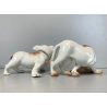 SCULTURA CERAMICA Cacciapuoti S. Righetti COPPIA CANI BULLDOG BASSET HOUND '50