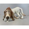 SCULTURA CERAMICA Cacciapuoti S. Righetti COPPIA CANI BULLDOG BASSET HOUND '50