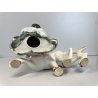 SCULTURA CERAMICA Cacciapuoti S. Righetti COPPIA CANI BULLDOG BASSET HOUND '50