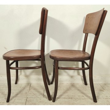 Fischel SET 6 SEDIA ANTICA LEGNO Stampato FAGGIO CURVATO tipo Thonet CHAIR