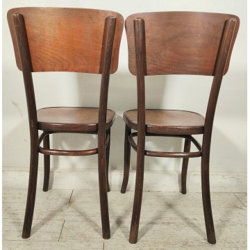 Fischel SET 6 SEDIA ANTICA LEGNO Stampato FAGGIO CURVATO tipo Thonet CHAIR