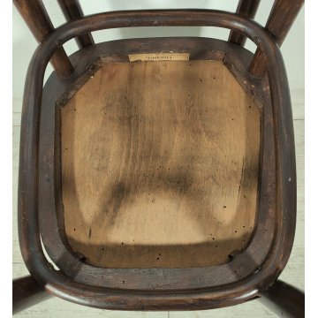 Fischel SET 6 SEDIA ANTICA LEGNO Stampato FAGGIO CURVATO tipo Thonet CHAIR