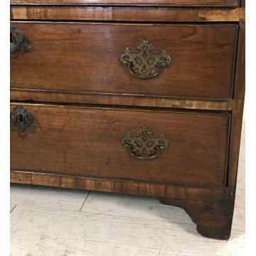 ANTICA RIBALTA SECRETAIRE LEGNO NOCE 4 CASSETTI COMO SCRITTOIO 1700 VENETA EPOCA