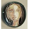 ANTICA SCULTURA piatto CERAMICA VALLAURIS epoca '900 design PICASSO ? Viso Donna