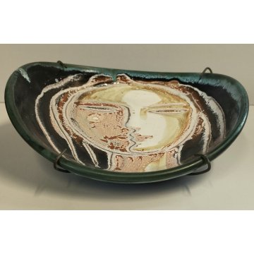 ANTICA SCULTURA piatto CERAMICA VALLAURIS epoca '900 design PICASSO ? Viso Donna