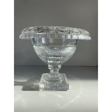 GRANDE COPPA CENTROTAVOLA CRISTALLO BOEMIA MOLATO BOWL CUP ø 22 x 18 cm/h ca