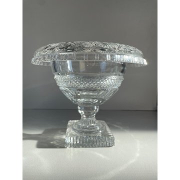 GRANDE COPPA CENTROTAVOLA CRISTALLO BOEMIA MOLATO BOWL CUP ø 22 x 18 cm/h ca