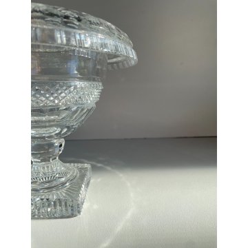 GRANDE COPPA CENTROTAVOLA CRISTALLO BOEMIA MOLATO BOWL CUP ø 22 x 18 cm/h ca