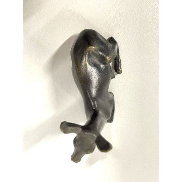 ANTICA PICCOLA SCULTURA Cerbiatto BRONZO PATINA FIGURA BESTIARIO 5,5 cm/h