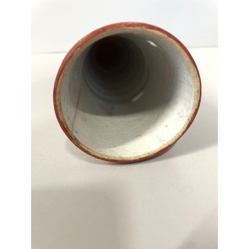 PICCOLO VASO da PARETE a CONO PORCELLANA CINESE DECORO Istoriato VINTAGE 24cm/h