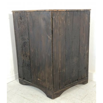 ANTICA GROSSA ANGOLIERA LEGNO NOCE PIEMONTESE 2 RIPIANI 1800 2 ANTE 100 GRADI 