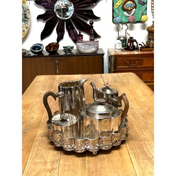 SET Caffè Tè 5 Pz Royal Sheffield ROYAL FAMILY SILVERPLATED STILE VITTORIANO 900