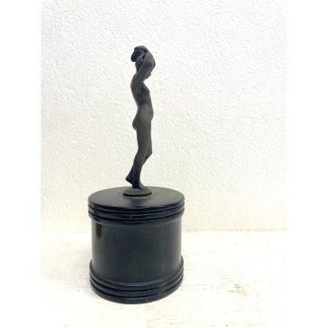 SCULTURA BRONZO PATINA FIGURA FEMMINILE NUDO DONNA 16 cm/h IMPERO XX sec