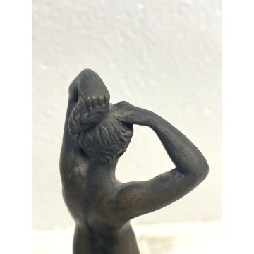 SCULTURA BRONZO PATINA FIGURA FEMMINILE NUDO DONNA 16 cm/h IMPERO XX sec