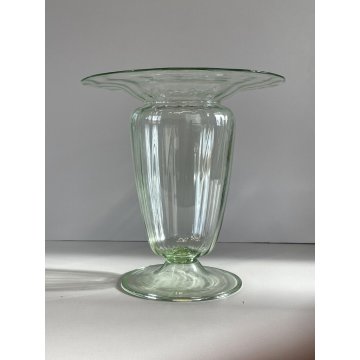 VASO COPPA VETRO Murano COSTOLATO Vittorio Zecchin MVM Cappellin 25cm/h ANNI '20