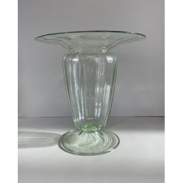 VASO COPPA VETRO Murano COSTOLATO Vittorio Zecchin MVM Cappellin 25cm/h ANNI '20