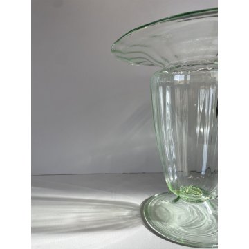 VASO COPPA VETRO Murano COSTOLATO Vittorio Zecchin MVM Cappellin 25cm/h ANNI '20