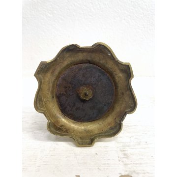 ANTICO CANDELIERE OTTONE BRASS CANDLE HOLDER LUCERTOLA PORTACANDELE 15 cm/h '900