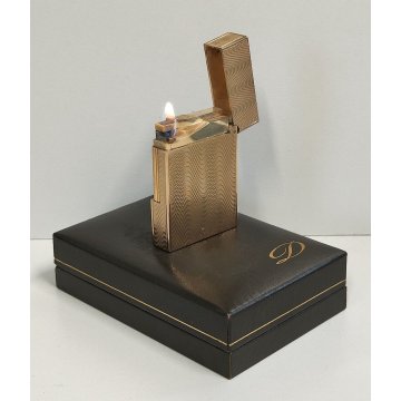 ACCENDINO TASCA St Dupont Onde DORATO Orfevres a Paris VINTAGE LIGHTER Briquet