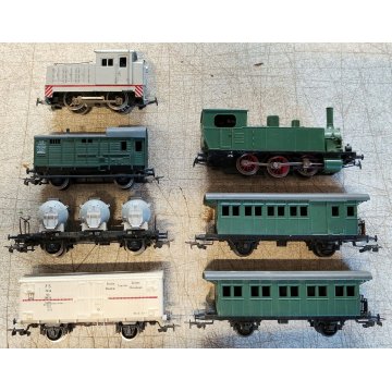 LOTTO TRENINO Lima Rivarossi LOCOMOTIVA vagoni BINARI trasformatore TOY scala H0