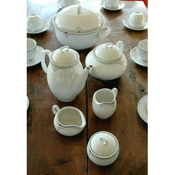 SERVIZIO VINTAGE TE Pierre Cardin PARIS PORCELLANA 12per.DECORO ORO ZECCHINO '70