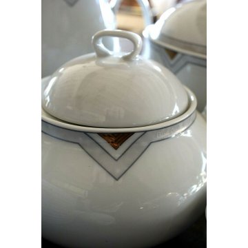 SERVIZIO VINTAGE TE Pierre Cardin PARIS PORCELLANA 12per.DECORO ORO ZECCHINO '70