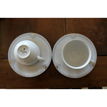 SERVIZIO VINTAGE TE Pierre Cardin PARIS PORCELLANA 12per.DECORO ORO ZECCHINO '70