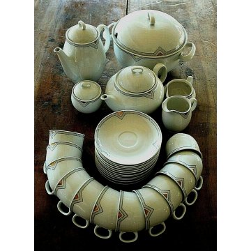 SERVIZIO VINTAGE TE Pierre Cardin PARIS PORCELLANA 12per.DECORO ORO ZECCHINO '70