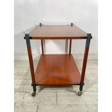 CARRELLO PORTAVIVANDE anni 60 VINTAGE BAR CART SERVING TROLLEY LEGNO Art Decò