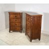 ANTICA COPPIA COMODINO STILE LUIGI FILIPPO LEGNO NOCE FINE 1800 CASSETTO ANTA