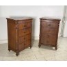 ANTICA COPPIA COMODINO STILE LUIGI FILIPPO LEGNO NOCE FINE 1800 CASSETTO ANTA