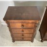 ANTICA COPPIA COMODINO STILE LUIGI FILIPPO LEGNO NOCE FINE 1800 CASSETTO ANTA