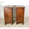 ANTICA COPPIA COMODINO STILE LUIGI FILIPPO LEGNO NOCE FINE 1800 CASSETTO ANTA