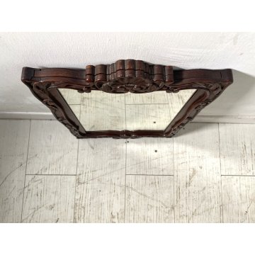 ANTICO SPECCHIO CORNICE LEGNO ORNATO INTAGLIATO LIBERTY FLOREALE INIZIO XX sec.