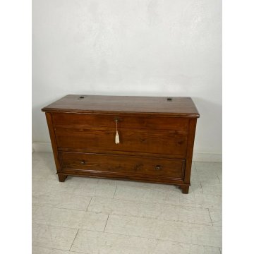 ANTICA PICCOLA CREDENZA CASSAPANCA LEGNO MASSELLO ABETE NOCE OLD 1800 EPOCA