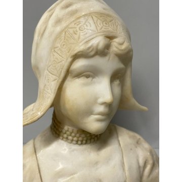 SCULTURA MARMO BIANCO TUTTOTONDO FIRMATA Anton Büschelberger DAMA BIANCA DONNA