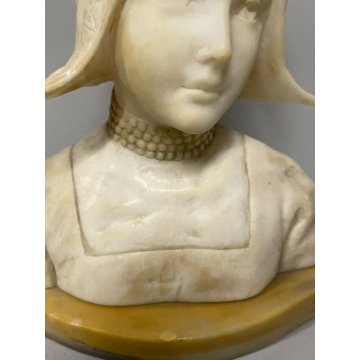 SCULTURA MARMO BIANCO TUTTOTONDO FIRMATA Anton Büschelberger DAMA BIANCA DONNA