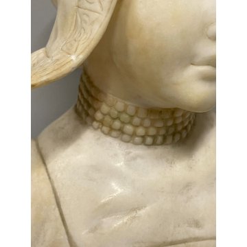 SCULTURA MARMO BIANCO TUTTOTONDO FIRMATA Anton Büschelberger DAMA BIANCA DONNA