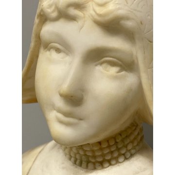 SCULTURA MARMO BIANCO TUTTOTONDO FIRMATA Anton Büschelberger DAMA BIANCA DONNA