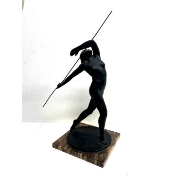 SCULTURA BRONZO Egle Pozzi Lanciatrice di giavellotto FIGURA FEMMINILE Art Decò