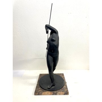 SCULTURA BRONZO Egle Pozzi Lanciatrice di giavellotto FIGURA FEMMINILE Art Decò