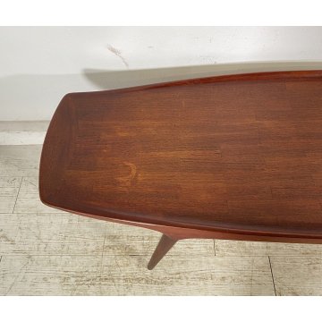 TAVOLINO SALOTTO DESIGN DANESE ANNI 60/70 ATTR. Mogens Koch IN TEAK TABLE BASS