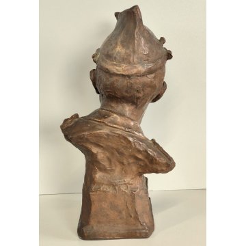 ANTICA SCULTURA F. Crespi 1884 BRONZO DORATO Gen. G. Avezzana STATUA MILITARE