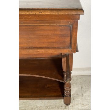 ANTICA CREDENZA SCRITTOIO SAN FILIPPO ETAGERE LEGNO NOCE LIBRERIA 1900 EPOCA OLD