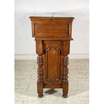 ANTICA CREDENZA SCRITTOIO SAN FILIPPO ETAGERE LEGNO NOCE LIBRERIA 1900 EPOCA OLD