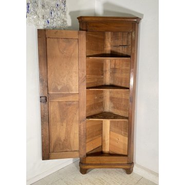 ANTICA ANGOLIERA LUIGI XV CREDENZA LEGNO 1800 MOBILE DISPENSA CUCINA ANGOLO