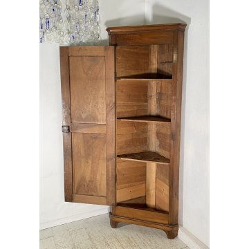 ANTICA ANGOLIERA LUIGI XV CREDENZA LEGNO 1800 MOBILE DISPENSA CUCINA ANGOLO