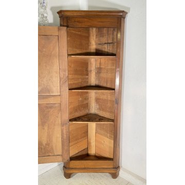 ANTICA ANGOLIERA LUIGI XV CREDENZA LEGNO 1800 MOBILE DISPENSA CUCINA ANGOLO